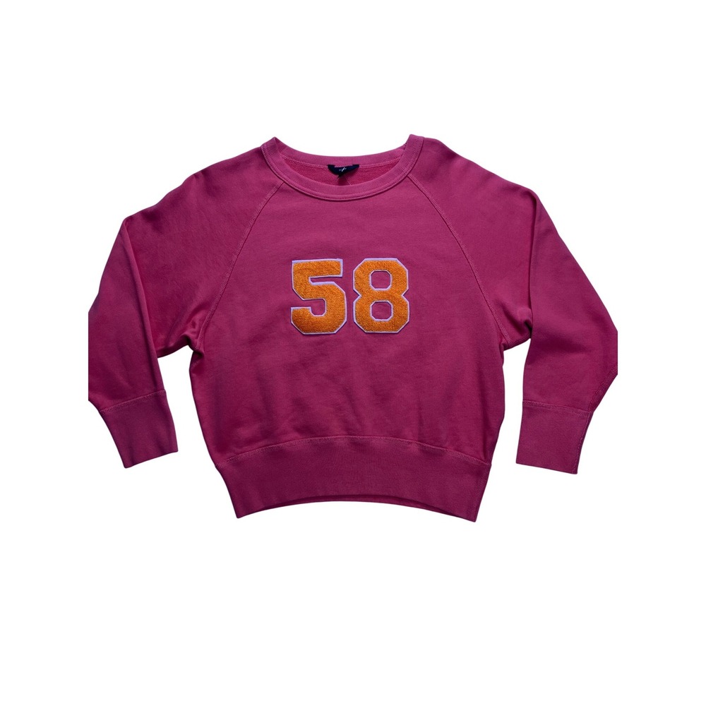 J.Crew Sweatshirt Women XS Pink New 58 Varsity Chenille Patch AS067 PK6056
